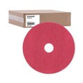 Floor Pads-Stripping | Boardwalk BWK4020RED 20 in. Diameter Buffing Floor Pads - Red (5/Carton) image number 1