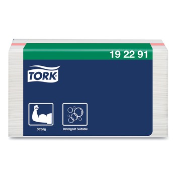 Tork 192291 11.75 in. x 14.75 in. 1-Ply Small Pack Foodservice Cloth - Unscented/White/Red Stripe (4/Carton)