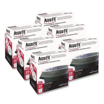  | AccuFit H6644TC RC1 33 in. x 44 in. 0.9 mil. 32-Gallon Linear Low Density Can Liners with AccuFit Sizing - Clear (300/Carton)