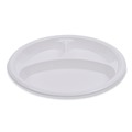 Plates | Boardwalk BWKPLTHIPS10WH3 10 in. Diameter 3-Compartment Hi-Impact Plastic Dinner Plates - White (500/Carton) image number 0