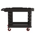 Carts | Suncast Commercial PUCHD2645 26.5 in. x 48.78 in. x 34.81 in. 2 Shelves 6 Bins Plastic Heavy Duty Plus Utility Cart - Black image number 4