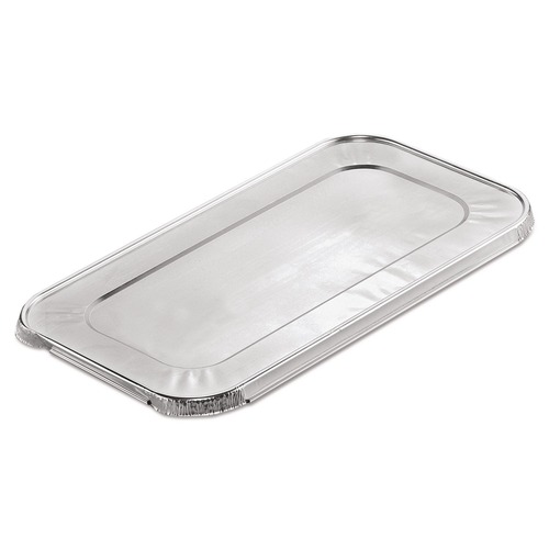 Steam Table Parts | Handi-Foil HFA 403025 6.4 in. x 12.7 in. x 0.5 in. Steam Pan Foil Lids for One-Third Size Pan (200/Carton) image number 0