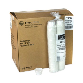 Pactiv Corp. YS200 2 oz. Plastic Portion Cup - Translucent (2400/Carton)