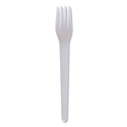 Disposable Forks | Eco-Products EP-S012 6 in. Plantware Compostable Cutlery Fork - Pearl White (1000/Carton) image number 0