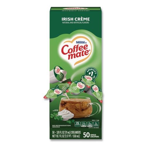 Creamers | Coffee-Mate 11002803 0.38 oz Mini Cups Liquid Coffee Creamer - Irish Cream (50/Box) image number 0