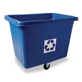 Tilt Trucks | Rubbermaid Commercial FG461673BLUE 500 lbs. Capacity 120 Gallon Polyethylene Recycling Cube Truck - Blue image number 2