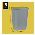Indoor Waste Receptacles | Rubbermaid Commercial FG295700GRAY 10.25-Gallon Rectangular Deskside Wastebasket - Gray image number 3