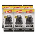 Drawstring & Kitchen Bags | Glad 78966 Guaranteed Strong 30 in. x 33 in. 1.05 mil 30 Gallon Three-Ply Large Drawstring Trash Bags - Black (168/Carton) image number 0