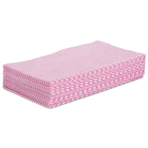 Cleaning Cloths & Wipes | Boardwalk BWK-N8140 12 in. x 21 in. Foodservice Wipers - Pink/White (200/Carton) image number 0
