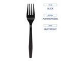 Disposable Forks | Boardwalk BWKFORKHWPPBLA Heavyweight Polypropylene Forks - Black (1000/Carton) image number 4