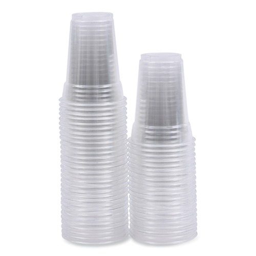 Cups | Boardwalk BWKPET9 9 oz. PET Plastic Cold Cups - Clear (50/Sleeve, 20 Sleeves/Carton) image number 0