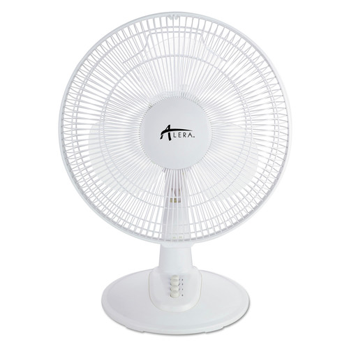 Air Cooling Equipment | Alera ALEFAN122 3-Speed 12 in. Plastic Oscillating Desk Fan - White image number 0
