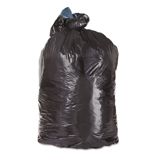 Low-Density Trash Bags | Trinity Plastics 100392 24 in. x 23 in. 10-Gallon 1 millimeter Flat Pack Low-Density Can Liners - Black (500/Carton) image number 0