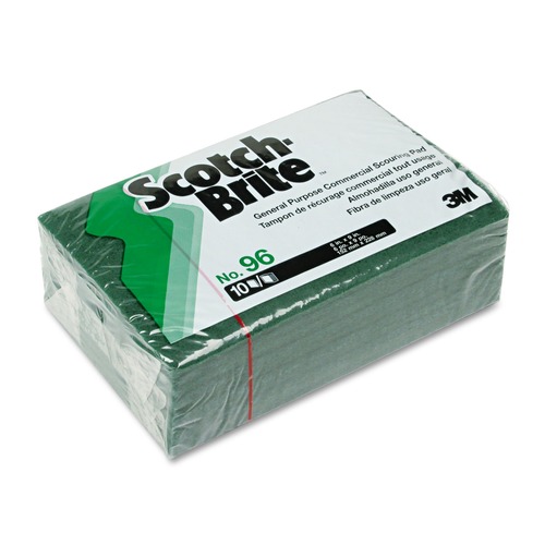 Scouring Pads & Sticks | Scotch-Brite PROFESSIONAL 96CC 6 in. x 9 in. Commercial Scouring Pad 96 - Green (10/Pack) image number 0