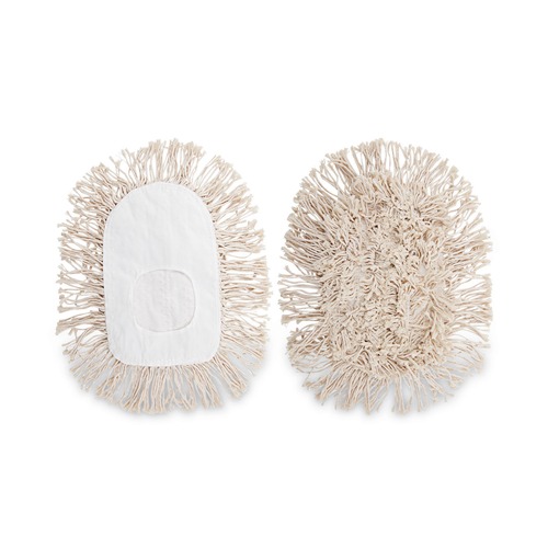 Mop Heads | Boardwalk BWK1491 17.5 in. x 13.5 in. Cotton Wedge Dust Mop Head - White image number 0