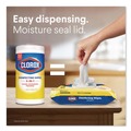 Cleaning Cloths & Wipes | Clorox 31404 8 in. x 7 in. 1-Ply Easy Pull Pack Disinfecting Wipes - Lemon Scent White (6 Boxes/Carton) image number 6