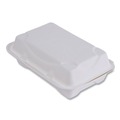 Food Containers & Lids | Eco-Products EP-HC96NFA Vanguard 9 in. x 6 in. x 3 in. 1-Compartment Renewable and Compostable Sugarcane Clamshells - White (250/Carton) image number 0