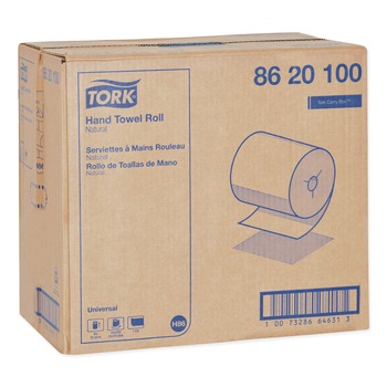 Tork 8620100 8 in. x 425 ft. Universal Notched Hand Towel Roll - Natural (12 Rolls/Carton)