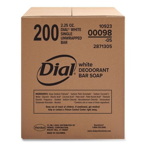 Hygiene Bar Soaps | Dial Professional 10923 00098 2.5 oz. Unwrapped Antibacterial Deodorant Bar Soap - lean Fresh Scent (200/Carton) image number 0