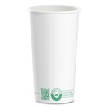 Cups | SOLO 420PLA-PLANET 20 oz Compostable Paper Hot Cups - White/Green (600/Carton) image number 1
