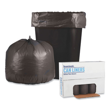 Boardwalk H6036TGKR01 30 Gallon 0.95 mil 30 in. x 36 in. Perforated Roll Low-Density Waste Can Liners - Gray (25 Bags/Roll, 4 Rolls/Carton)