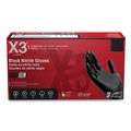 Food Service Disposable & Single Use Gloves | Ammex BX349100 9.5 in. Long 3 mil Powder-Free Industrial Nitrile Gloves - 2X-Large/Black (1000/Carton) image number 1