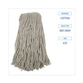 Mop Heads | Boardwalk BWK2032CEA #32 Cut-End Cotton Wet Mop Head - White image number 2