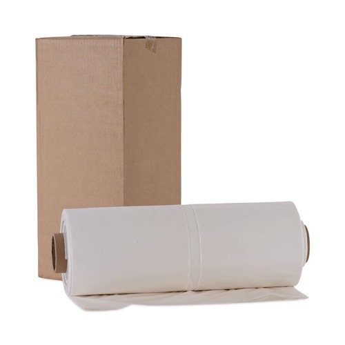 Low-Density Trash Bags | Boardwalk K7665WCK 38 in. x 65 in. 2.5 mil 60 Gallon Industrial Drum Liners Rolls - Clear (50/Carton) image number 0