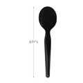 Disposable Spoons | Boardwalk BWKSSHWPSBIW Heavyweight Wrapped Polystyrene Soup Spoons - Black (1000/Carton) image number 5