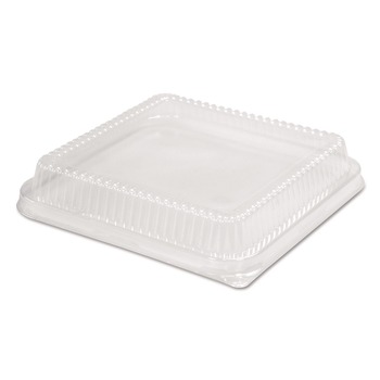 FOOD CONTAINERS PACKAGING | Handi-Foil HFA 321LDL 10.75 in. x 10.19 in. x 1.63 in. Plastic Dome Lid - Clear (100/Carton)