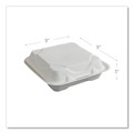 Food Containers & Lids | Eco-Products EP-HC91NFA Vanguard 9 in. x 9 in. x 3 in. 1-Compartment Renewable and Compostable Sugarcane Clamshells - White (200/Carton) image number 7