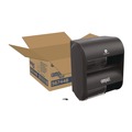 Toilet Tissue Dispensers | Georgia Pacific Professional 56744B 12.31 in. x 14.81 in. x 7.86 in. Compact Quad Vertical Four Roll Coreless Tissue Dispenser - Black image number 2