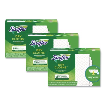 FLOOR DUSTERS AND ACCESSORIES | Swiffer 81216 10.4 in. x 8 in. Dry Refill Cloths - White (156/Carton)