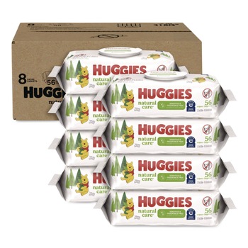 PRODUCTS | Huggies 31803 Natural Care 3.88 in. x 6.6 in. 1-Ply Sensitive Baby Wipes - Unscented White (8/Carton)