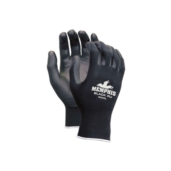 MCR Safety 9669S Economy PU Coated Work Gloves - Small/Black (1-Dozen)
