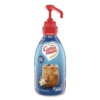 Coffee-Mate 12039864 1.5 Liter Liquid Coffee Creamer Pump Bottle - French Vanilla