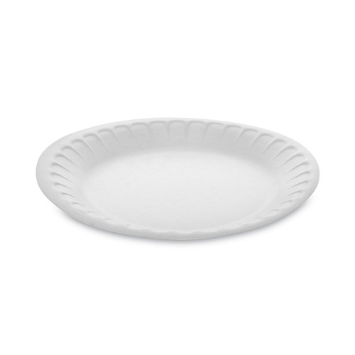 Plates | Pactiv Corp. YTH100070000 7 in. Diameter Unlaminated Foam Dinnerware Plate - White (900/Carton) image number 0