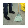 Mop Handles | Boardwalk BWK609 60 in. Wood Spring Grip Metal Head Mop Handle for Most Mop Heads - Natural image number 5
