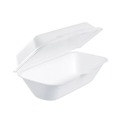 Food Containers & Lids | Dart 99HT1R 5.3 in. x 9.8 in. x 3.3 in. Foam Hinged Lid Hoagie Container with Removable Lid - White (500/Carton) image number 2