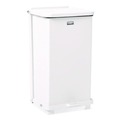 Waste Receptacles | Rubbermaid Commercial FGST12EPLWH 6.5 gal. Defenders Heavy-Duty Steel Step Can - White image number 1