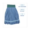 Mop Heads | Boardwalk BWKMWTMBCT Microfiber Looped-End Wet Mop Head - Medium, Blue (12/Carton) image number 3
