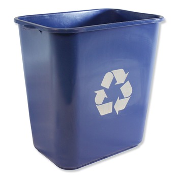 Impact 7702-11R 20-Quart Polyethylene Soft-Sided Wastebasket with Recycle Logo - Blue