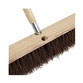Handles & Braces | Boardwalk BWK138 1.13 in. Diameter x 60 in. Handle Length Metal Tip Threaded Hardwood Broom Handle - Natural image number 1