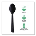 Disposable Spoons | Eco-Products EP-S113 6 in. 100% Recycled Content Spoon - Black (1000/Carton) image number 5