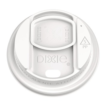 Dixie DSL9542 Smart Top Reclosable Lids for Hot Cups, Fits 10 oz to 20 oz Cups - White (1000/Carton)