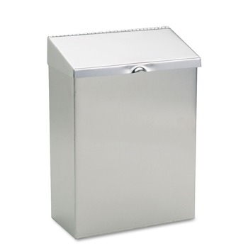 FEMININE CARE DISPENSERS AND RECEPTACLES | HOSPECO ND-1E 8 in. x 4 in. x 11 in. Wall Mount Sanitary Napkin Receptacle - Stainless Steel