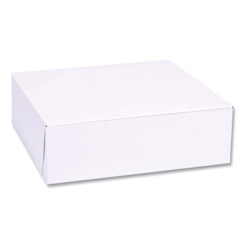 SCT 1533 8 in. x 2.5 in. x 8 in. Standard Paper One-Piece Non-Window Bakery Boxes - White (250/Bundle)