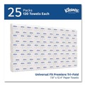 Perforated Roll & Hand Towels | Kleenex 13254 9.4 in. x 12.4 in. Premiere Folded Towels - White (25/Carton) image number 2