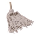 Mops | Boardwalk BWK120C Handle/Deck Mops with No. 20 Head and 54 in. Handle - White Cotton Head/Natural Wood Handle (6/Carton) image number 9