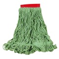 Mop Heads | Rubbermaid Commercial FGD25306GR00 Super Stitch Blend Cotton/Synthetic Mop Head - Large, Green (6/Carton) image number 1